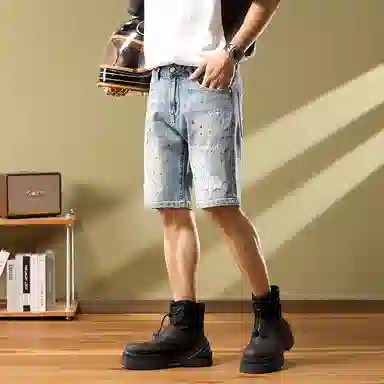 Lee Cooper Stretch Patch Denim Shorts