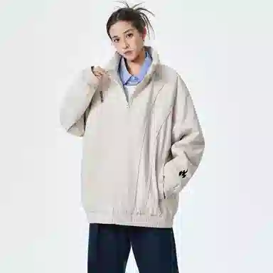 HUANQIU Classic Flame Logo Zip-Up Jacket