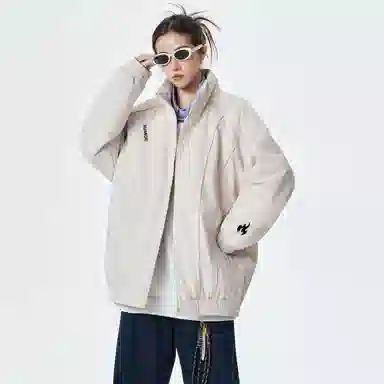 HUANQIU Classic Flame Logo Zip-Up Jacket