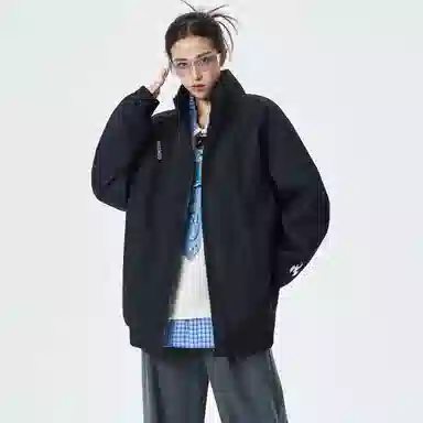 HUANQIU Classic Flame Logo Zip-Up Jacket