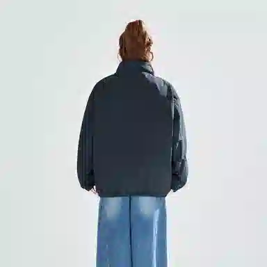 HUANQIU Classic Logo Zip-Up Cotton Jacket