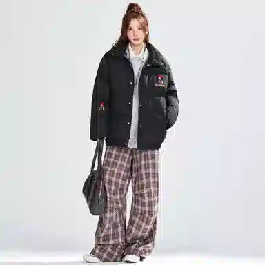 HUANQIU Retro College Windbreaker Jacket