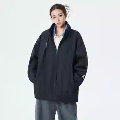 HUANQIU Classic Flame Logo Zip-Up Jacket