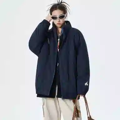 HUANQIU Classic Flame Logo Zip-Up Jacket