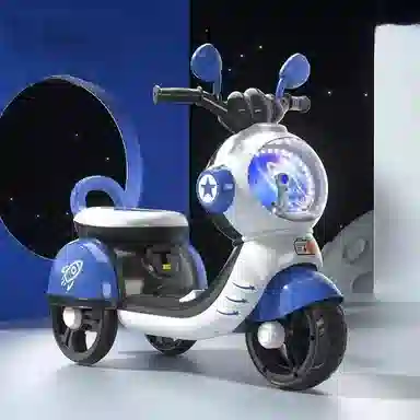 欧洛伊 电动摩托车三轮车 遥控车电瓶车可坐人充电 遥控玩具