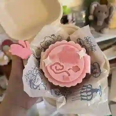 欧洛伊 创意可爱兔子月饼相册 不织布小月饼卡册卡套照片收纳 中秋送好朋友礼 其他手工制作