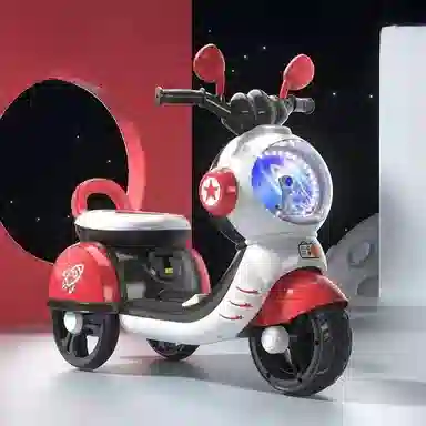 欧洛伊 电动摩托车三轮车 遥控车电瓶车可坐人充电 遥控玩具