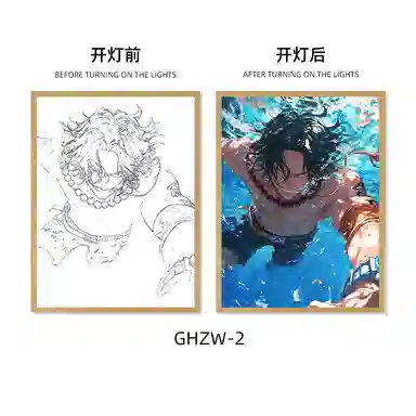 欧洛伊 动漫灯光画路飞索隆小夜灯 成品模型