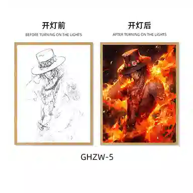 欧洛伊 动漫灯光画路飞索隆小夜灯 成品模型