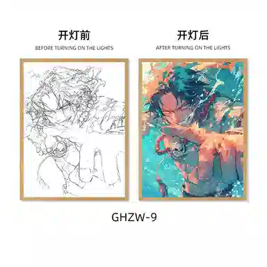 欧洛伊 动漫灯光画路飞索隆小夜灯 成品模型