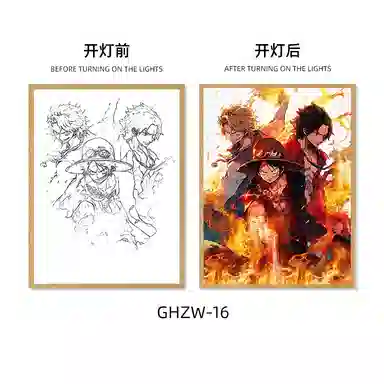 欧洛伊 动漫灯光画路飞索隆小夜灯 成品模型