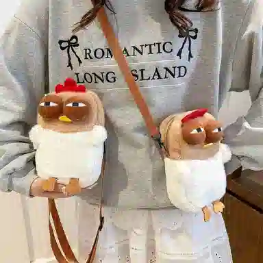 欧洛伊 卡通个性搞怪咕咕鸡 创意毛茸茸萌趣治愈系 安抚陪伴 玩偶周边