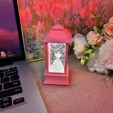 欧洛伊 白色婚纱电话亭氛围灯复古摆件 发光玩具