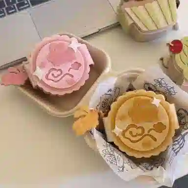 欧洛伊 创意可爱兔子月饼相册 不织布小月饼卡册卡套照片收纳 中秋送好朋友礼 其他手工制作