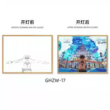 欧洛伊 动漫灯光画路飞索隆小夜灯 成品模型