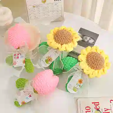 欧洛伊 创意编织针织花向日葵郁金香 其他手工制作