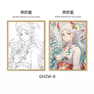 欧洛伊 动漫灯光画路飞索隆小夜灯 成品模型