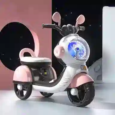 欧洛伊 电动摩托车三轮车 遥控车电瓶车可坐人充电 遥控玩具