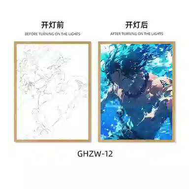 欧洛伊 动漫灯光画路飞索隆小夜灯 成品模型