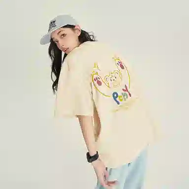 PCMY Cartoon Bear Print T-Shirt