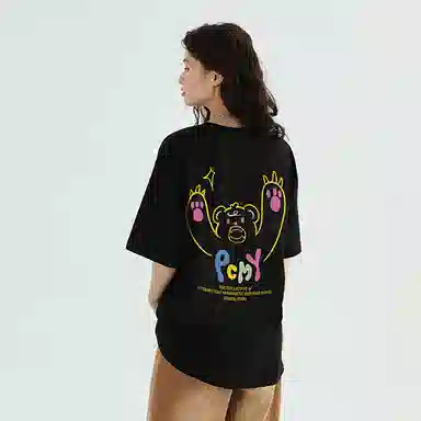 PCMY Cartoon Bear Print T-Shirt