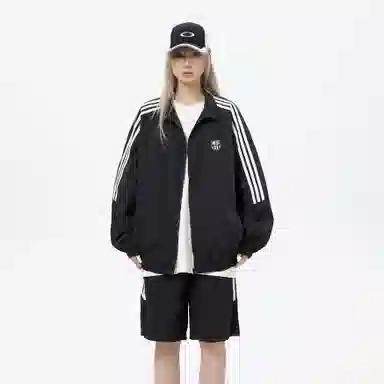 巴塞罗那足球俱乐部 美式复古户外出游三条杠拼接轻薄速干外套休闲通勤百搭宽松凉感透气运动钓鱼骑行 防紫外线防晒服 男女同款