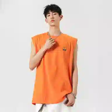 巴塞罗那足球俱乐部 运动户外简约纯色经典基础款吸汗透气冰丝速干百搭跑步健身宽松圆领无袖背心 男女同款