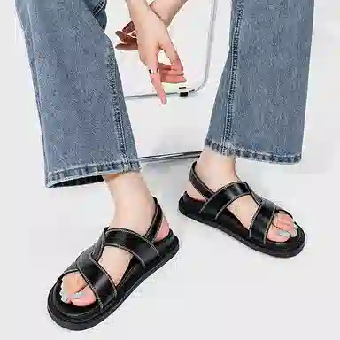 老喵 二层牛皮 时尚潮流 沙滩凉鞋 女款