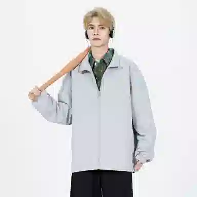 布客行 美式简约户外基础款无性别主义学院风纯色宽松休闲透气百搭立领夹克 男女同款