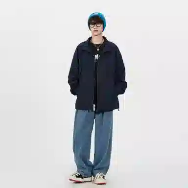 布客行 美式简约户外基础款无性别主义学院风纯色宽松休闲透气百搭立领夹克 男女同款