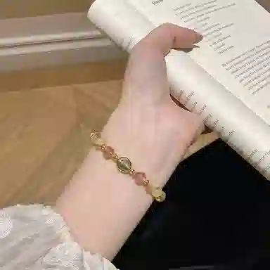 尚仟伊 多巴胺浪漫精致高级感小众设计#好运天然 黄水晶 手串 女款