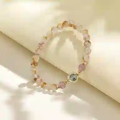 尚仟伊 多巴胺浪漫精致高级感小众设计#好运天然 黄水晶 手串 女款