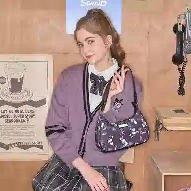 Hello Kitty Hobo Bag Black