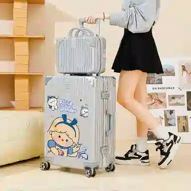 奥鹰   卡通多尺寸子母密码旅行皮箱子大容量情侣同款