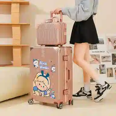 奥鹰   卡通多尺寸子母密码旅行皮箱子大容量情侣同款