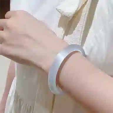 琉堇 新中式国潮复古汉服圆条美人镯 一步一响古风精致素雅气质叮当镯 扭环可调节#好运 玻璃猫眼 手镯 男女同款情侣款