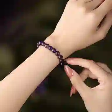 【赠999手机金贴】 琉堇 紫气东来 智慧之石 好运本命年发财上岸 精致优雅显白高级感气质百搭清透串珠#好运天然 紫水晶 手串 女款