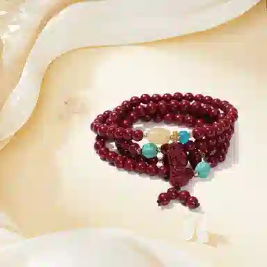 【消除108种烦恼】 琉堇 招财纳福吞金兽文玩手饰 国风新年送礼瑞兽貔貅招财进宝佛珠链 新年送礼#好运 朱砂 玉石手串 男女同款情侣款