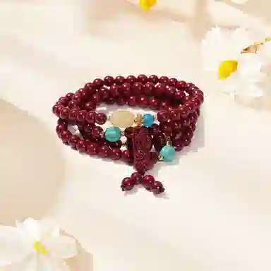 【消除108种烦恼】 琉堇 招财纳福吞金兽文玩手饰 国风新年送礼瑞兽貔貅招财进宝佛珠链 新年送礼#好运 朱砂 玉石手串 男女同款情侣款