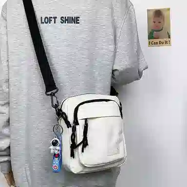 Warrior Nylon Crossbody Bag Black