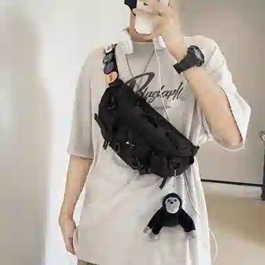 Warrior Nylon Chest Waist Bag Black