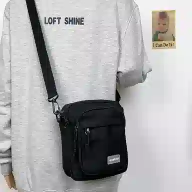 Warrior Nylon Crossbody Bag Black