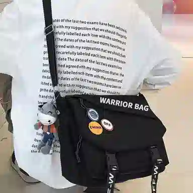 Warrior Nylon Messenger Bag White/Black