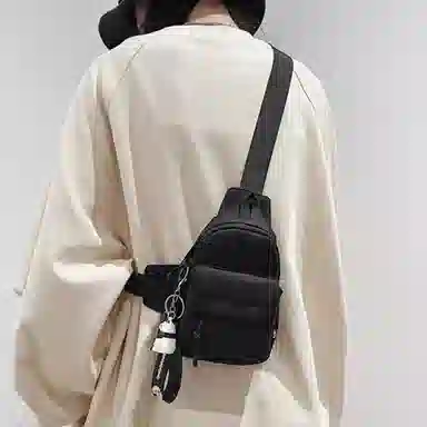 回力小挎包潮牌单肩包潮小包斜挎包学生上课背包休闲个性手机包 男女同款情侣款 白色黑色