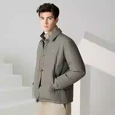 与狼共舞 潮流时尚翻领羽绒服 男款