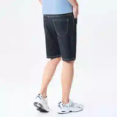 与狼共舞 潮流时尚百搭休闲舒适轻薄透气吸汗牛仔短裤 男款