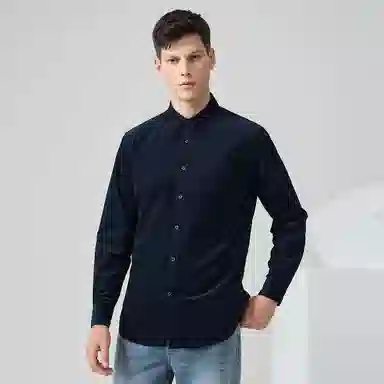 与狼共舞 潮流时尚百搭灯芯绒复古学院成熟风舒适宽松长袖衬衫 男款