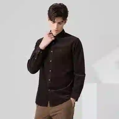与狼共舞 潮流时尚百搭灯芯绒复古学院成熟风舒适宽松长袖衬衫 男款