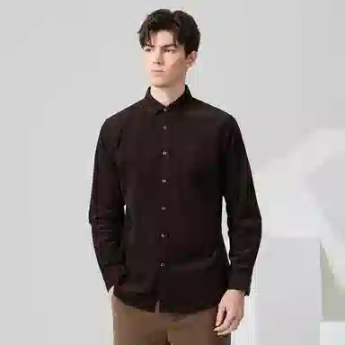 与狼共舞 潮流时尚百搭灯芯绒复古学院成熟风舒适宽松长袖衬衫 男款