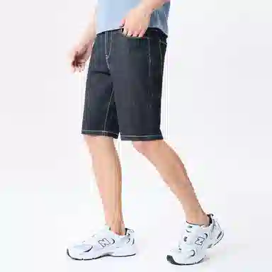 与狼共舞 潮流时尚百搭休闲舒适轻薄透气吸汗牛仔短裤 男款